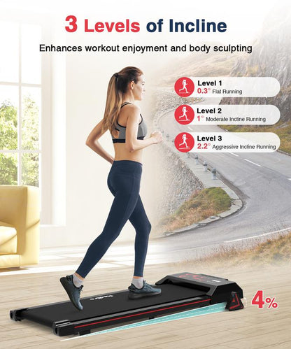 [Valentine'S Day Gift]Redliro under Desk Treadmill,Walking Pad for Home Office,2.25Hp Walking Jogging Machine with 265 Lbs Weight Treadmill Exercise Equipment Work Out